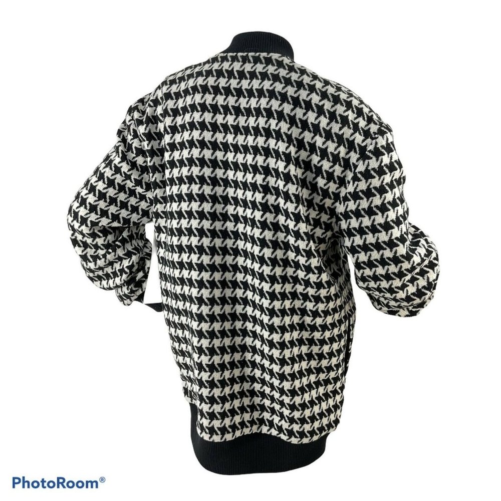 L'Academie Jacket Women Sz S The Sophia Bomber Black White Houndstooth $178 Nwt - Picture 4 of 11